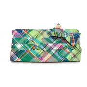 Green Madras Patchwork Plaid Cummerbund & Bow Tie